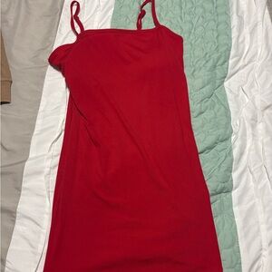 No Boundaries Red Mini Dress with Spaghetti Straps